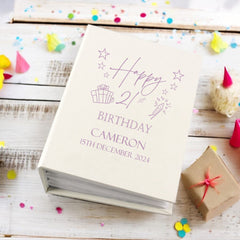 Personalised 21st Birthday Gift For Her Or Him With Present Design Photo Album With Sleeves 100 x 6x4 Capacity