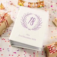Personalised 18th Birthday Gift For Her Or Him With Laurel Wreath Photo Album With Sleeves 100 x 6x4 Capacity