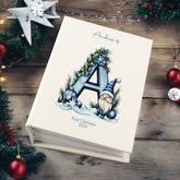 Personalised My First Christmas Cute Blue Alphabet Christmas Photo Album With Sleeves