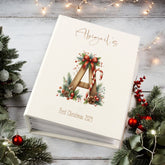 Personalised Christmas Photo Album With Wood Letters With Sleeves 100 x 6x4 Capacity Family Baby Couples