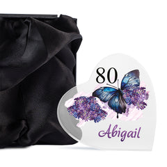Personalised 80th Birthday Gift For Her Heart Block In Gift Box STAC-1