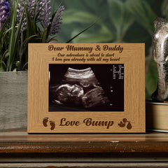 New Baby Pregnancy Scan Photo Frame Mummy And Daddy Wooden Photo Frame Gift