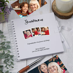 Personalised Any Title White Scrapbook Album Gift With Custom Photos For Dad, Mum, Grandad, Grandma For Any Occasion