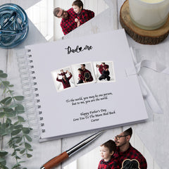 Personalised Any Title White Scrapbook Album Gift With Custom Photos For Dad, Mum, Grandad, Grandma For Any Occasion