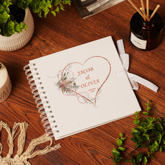 Personalised Wedding Guest Book Memory Book Photo Album Rose Gold Heart
