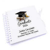Personalised Graduation Keepsake Memory Scrapbook Album With Hat and Scroll