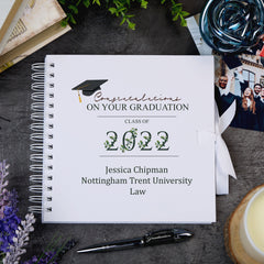 Personalised Graduation Scrapbook Photo Album Leaf Number Design
