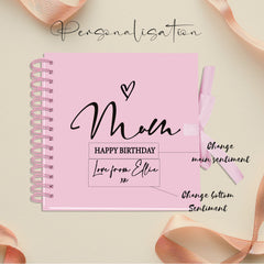 Personalised Mum Keepsake Pink Scrapbook Photo Album With Heart