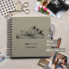 Personalised Sydney Keepsake Scrapbook Photo Album Foil Print