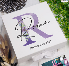 ukgiftstoreonline Personalised Any Name, Alphabet and Sentiment Gift Keepsake Memory Box