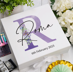 ukgiftstoreonline Personalised Any Name, Alphabet and Sentiment Gift Keepsake Memory Box