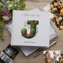 Personalised Christmas Photo Album Family Baby Memories Jumper Lettering