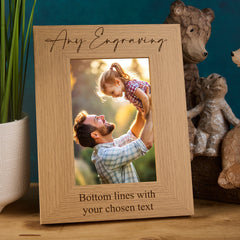 Personalised Photo Frame Laser Engraved Wood Any Occasion