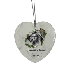 Large Hanging Ceramic Heart Christmas Memorial Decoration-Sister Personalised Heart Gifts ukgiftstoreonline