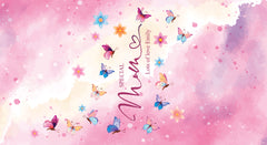 Personalised Mum Gift Butterfly Lamp With Wood Base LED Night Light