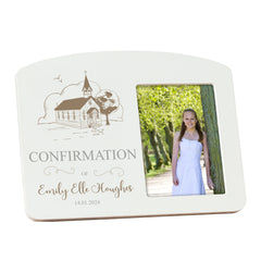 Personalised Confirmation Photo Frame With Church Background