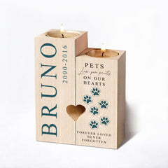 Personalised Pets Leave Paw Prints Dog Memorial Tea Light Candle Holder