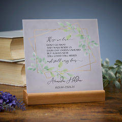 Personalised Bereavement Gifts Memorial Plaques Funeral Sign
