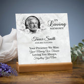 Personalised Condolence Memorial Plaque With Photo Gift