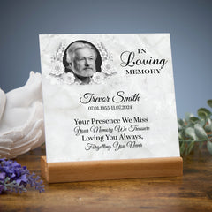 Personalised Condolence Memorial Plaque With Photo Gift