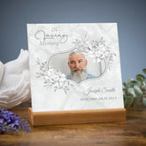 Personalised Male Condolence Memorial Plaque With Photo Gift