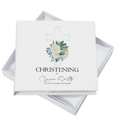 Personalised Christening 6x4" Slip in Photo Album Gift With Green Cross
