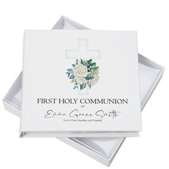 Personalised Communion 6x4" Slip in Photo Album Gift With Green Cross
