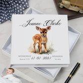 Personalised Baby Photo Album Gift With Woodland Fawn