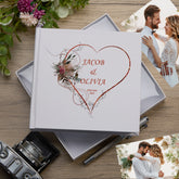 Personalised Wedding Photo Album Gift Rose Gold Heart