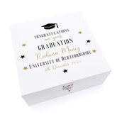 Personalised Graduation White Wooden Keepsake Box Star Design