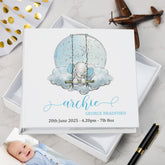 ukgiftstoreonline Personalised Baby Boy Photo Album Gift Elephant On Swing