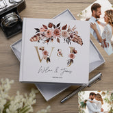 Personalised Boho Style Golden Text Wedding Photo Album
