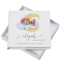 ukgiftstoreonline Personalised Baby Photo Album Gift Teddy On Cloud