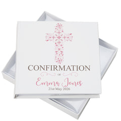 Personalised Confirmation Ornate Pink Cross Design Photo Album