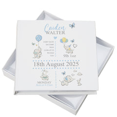 Personalised Baby Boy Elephants Design Photo Album