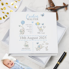 Personalised Baby Boy Elephants Design Photo Album