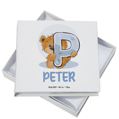 Personalised Teddy Design Baby Boy Photo Album