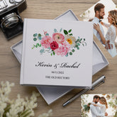 Personalised Pink Flower Wedding Photo Album