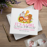 Personalised Cute Baby Girl Photo Album Gift Jungle Animal Themed