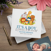 Personalised Cute Baby Boy Photo Album Gift Jungle Animal Themed