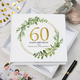 Personalised 60th Birthday Gift for her Photo Album Gold Wreath Design