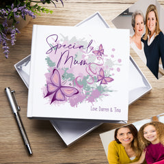 Personalised Special Mum Pink and Purple Butterfly Gift Photo Album