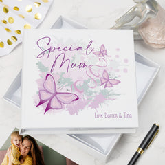 Personalised Special Mum Pink and Purple Butterfly Gift Photo Album