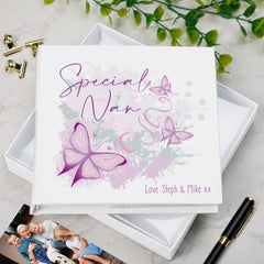 Personalised Special Nan Pink and Purple Butterfly Gift Photo Album