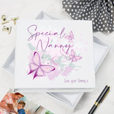 Personalised Special Nanny Pink & Purple Butterfly Gift Photo Album