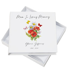 Personalised Mum Remembrance Photo Album With Flowers and Butterflies