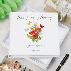 Personalised Mum Remembrance Photo Album With Flowers and Butterflies