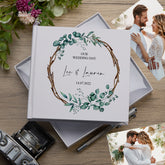 Personalised Wedding Photo Album Keepsake With Leaves and Sticks