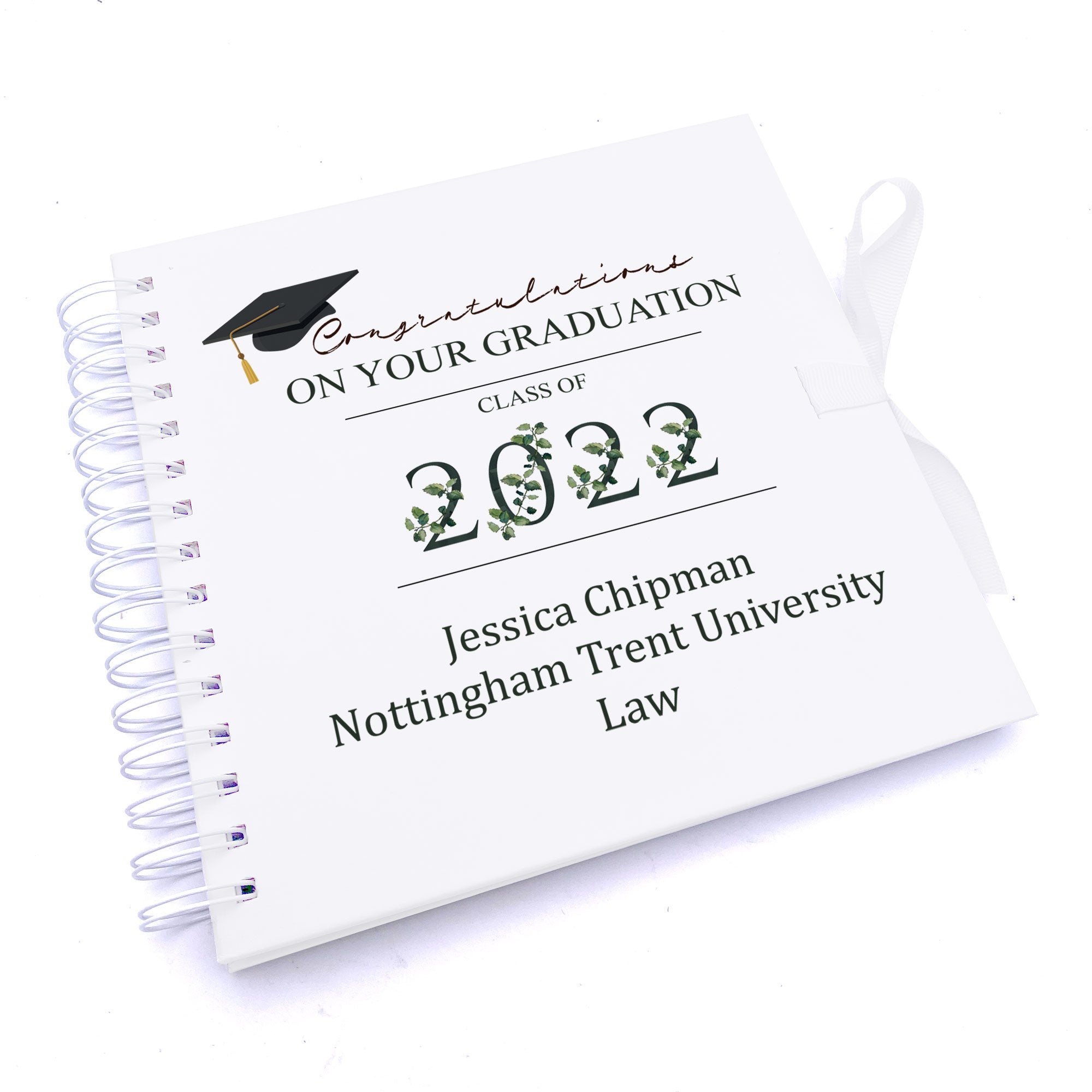 Personalised Graduation Scrapbook Photo Album Leaf Number Design Scrapbook ukgiftstoreonline