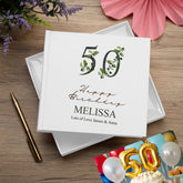 Personalised 50th Birthday Green Leaf Design Gift Photo Album